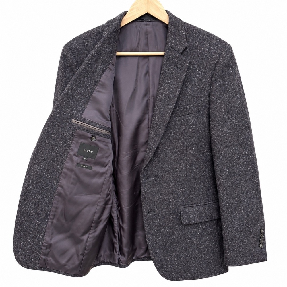 J.Crew Ludlow Blazer 40R Mens Charcoal Yorkshire Tweed Moon Wool Sport Coat